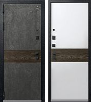 Центурион ЛЮКС-2 Чёрный муар+МДФ Серый камень+Миндаль рифленый-Кашемир белый+Миндаль рифленый